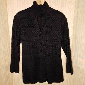 Mariko Rohga Black Lace Long Blazer Small